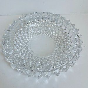 Vintage Hoya Retro Crystal Ashtray Trinket Dish 7”